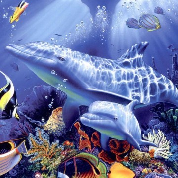 Fish Aquarium Painting - d dolphin